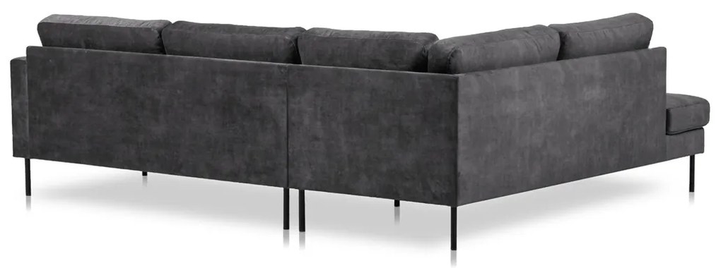 Vintage Velvet Hoekbank Grijs Hoek Links