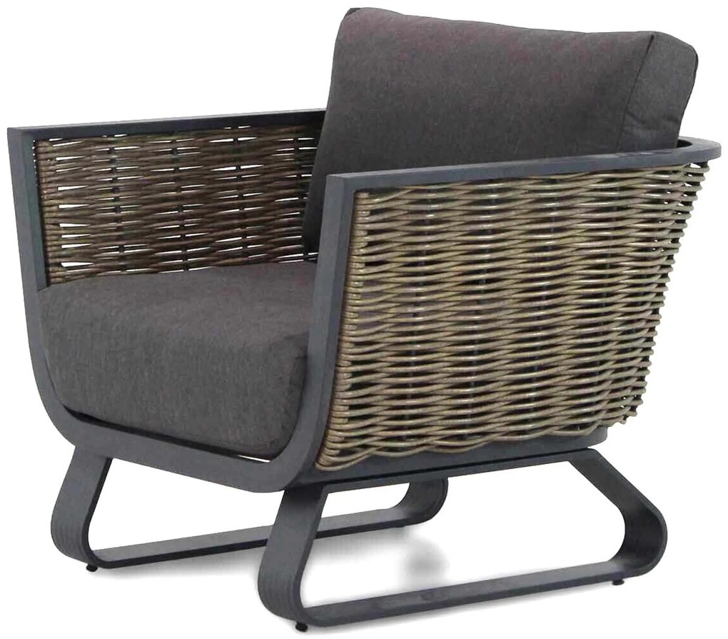 Tuinstoel Aluminium/wicker Grijs-antraciet Santika Tika - Quick Dry Foam