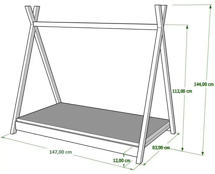 Peuter Roze Eenpersoons hemelbed - Titus Tipi-stijl voor kinderen Kinderen Peuter Junior 5056231719209 Children's Beds Home, 140x70, Geen Children's B