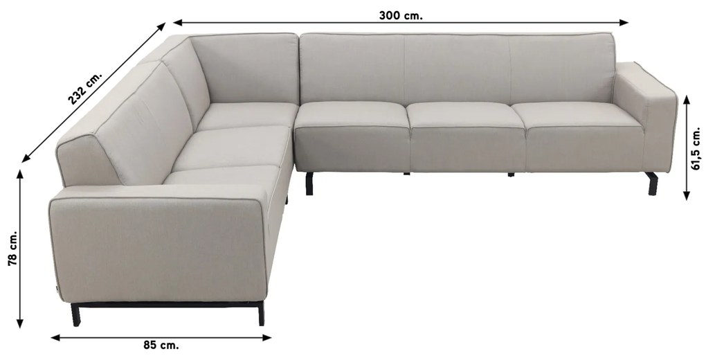 Boavista/Royalty Sunbrella loungeset - Nature Grey - 5-delig - Links