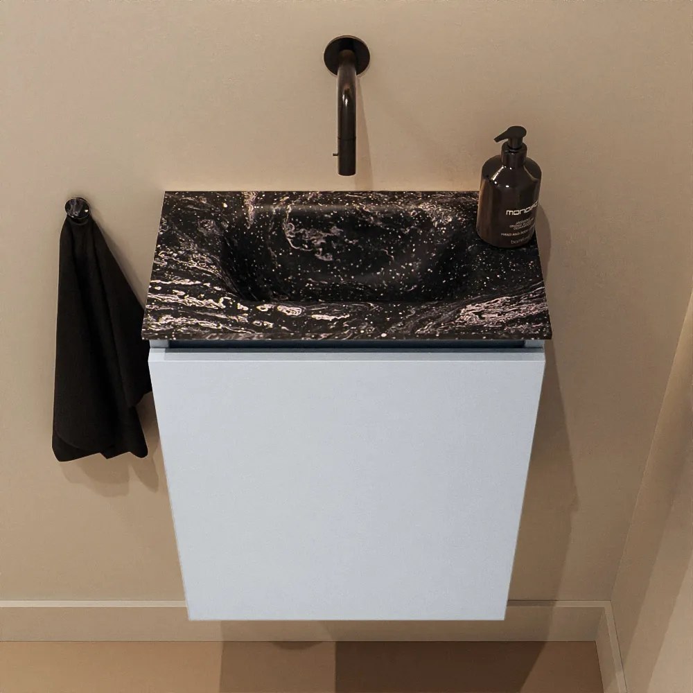 Mondiaz Ture DLux toiletmeubel 40cm clay met wastafel lava midden zonder kraangat