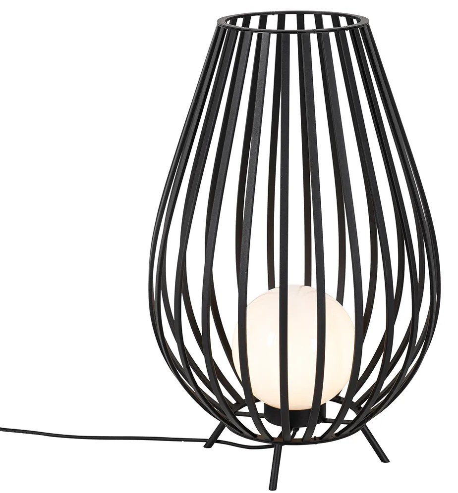 Set van vloerlampen zwart met opaal 110 cm en 70 cm - Angela Design E27 IP44 rond Binnenverlichting Lamp