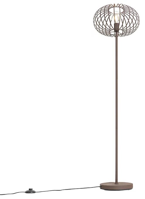 Design vloerlamp roestbruin draad - Johanna