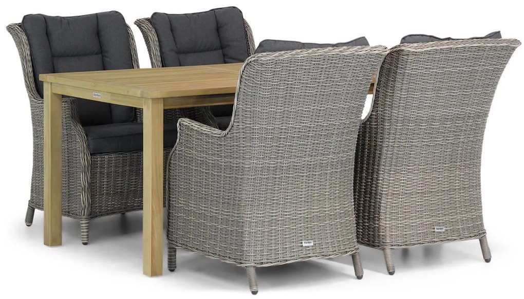 Tuinset 4 personen 160 cm Wicker Grijs Garden Collections Aberdeen/Weston