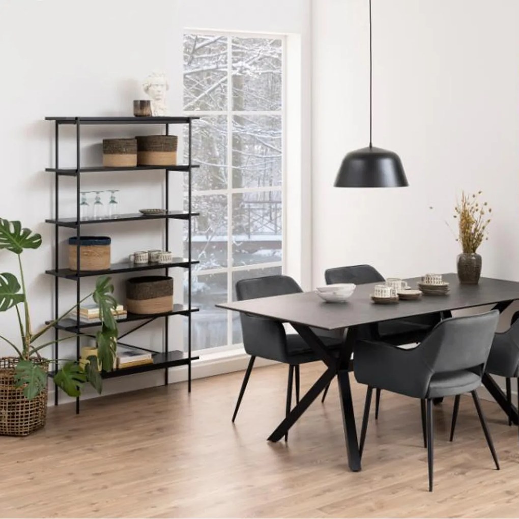 Zwarte Plankenkast - 94x27x172cm.