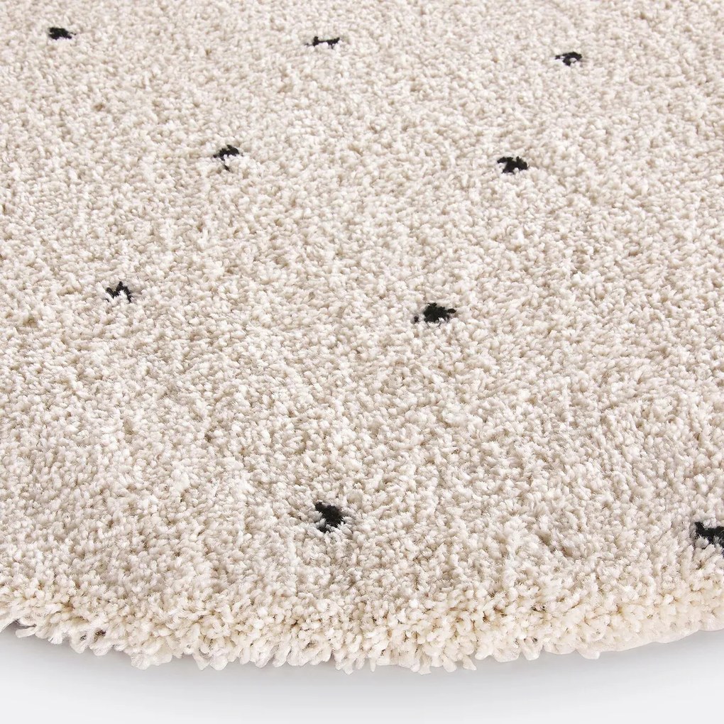 Rond vloerkleed met stippen in berber stijl, Ava