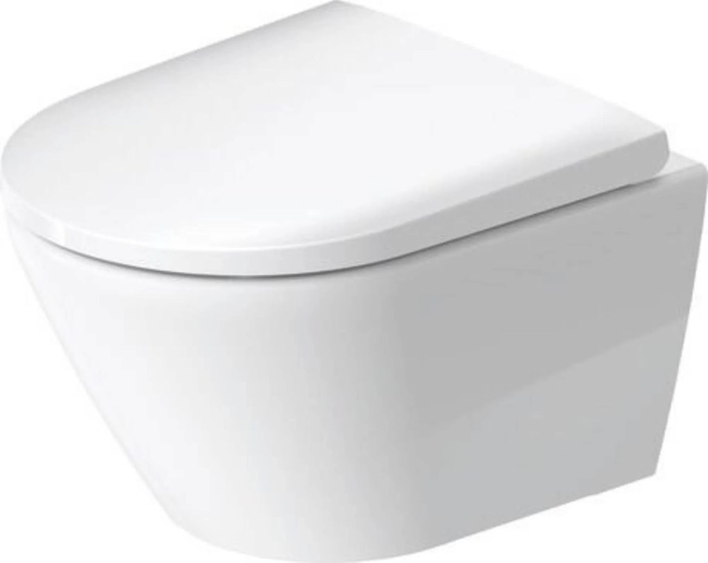 Duravit D-Neo compact hangtoilet randloos incl. softclose toiletbril met quickrelease glans wit