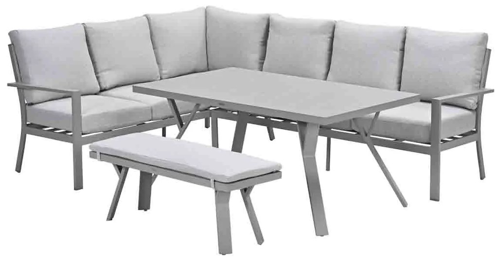 Garden Impressions Senja lounge dining set 4-delig links - valley sand