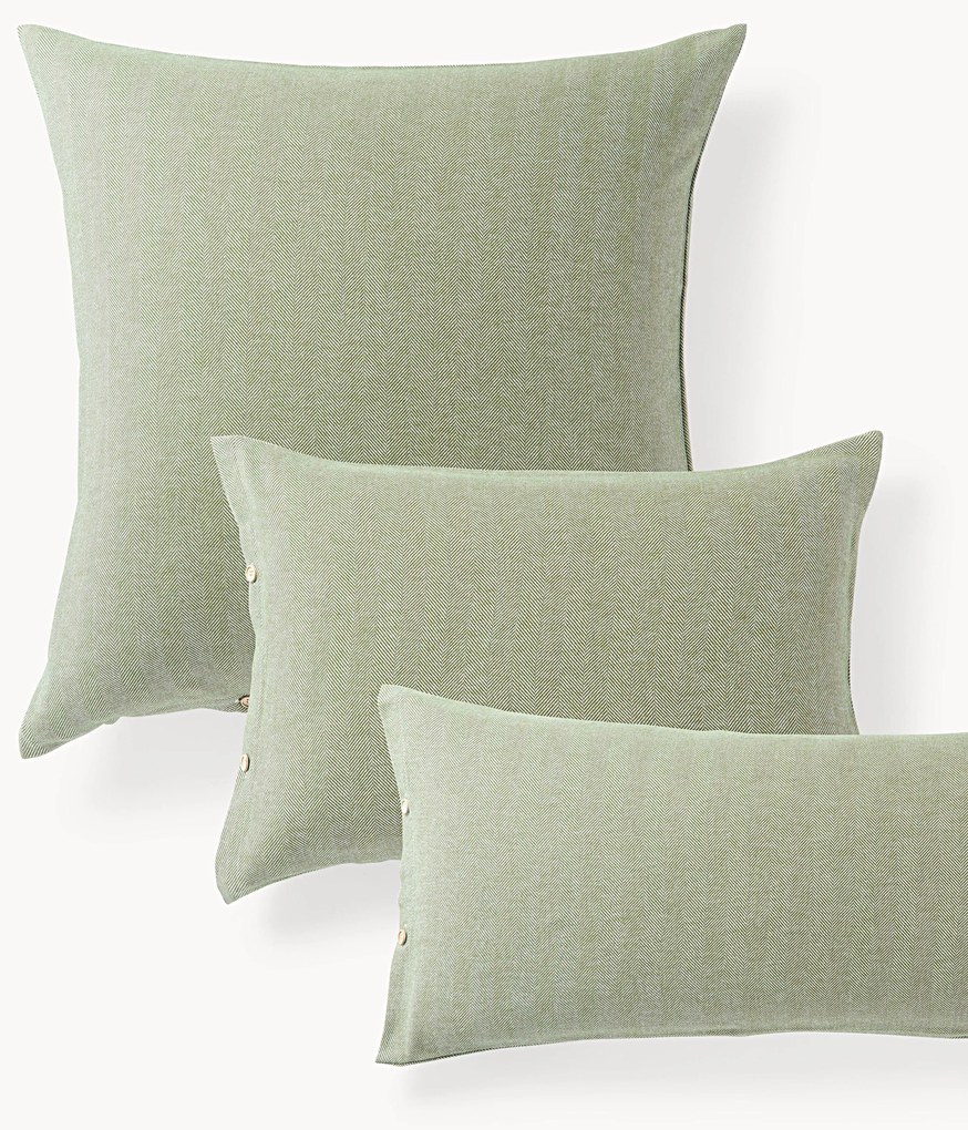 Flanellen kussenhoes Wanda met visgraatpatroon