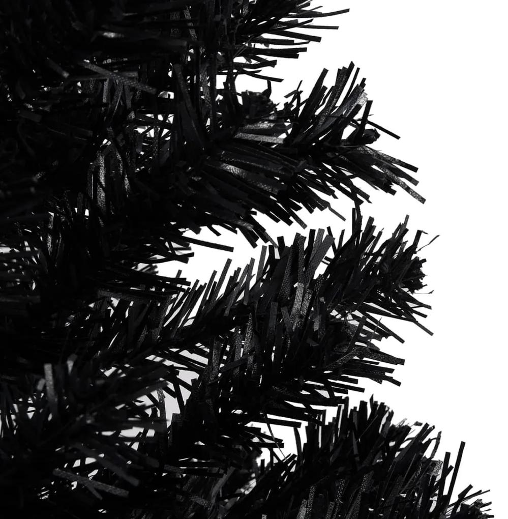 vidaXL Kunstkerstboom met LED's en kerstballen 240 cm PVC zwart