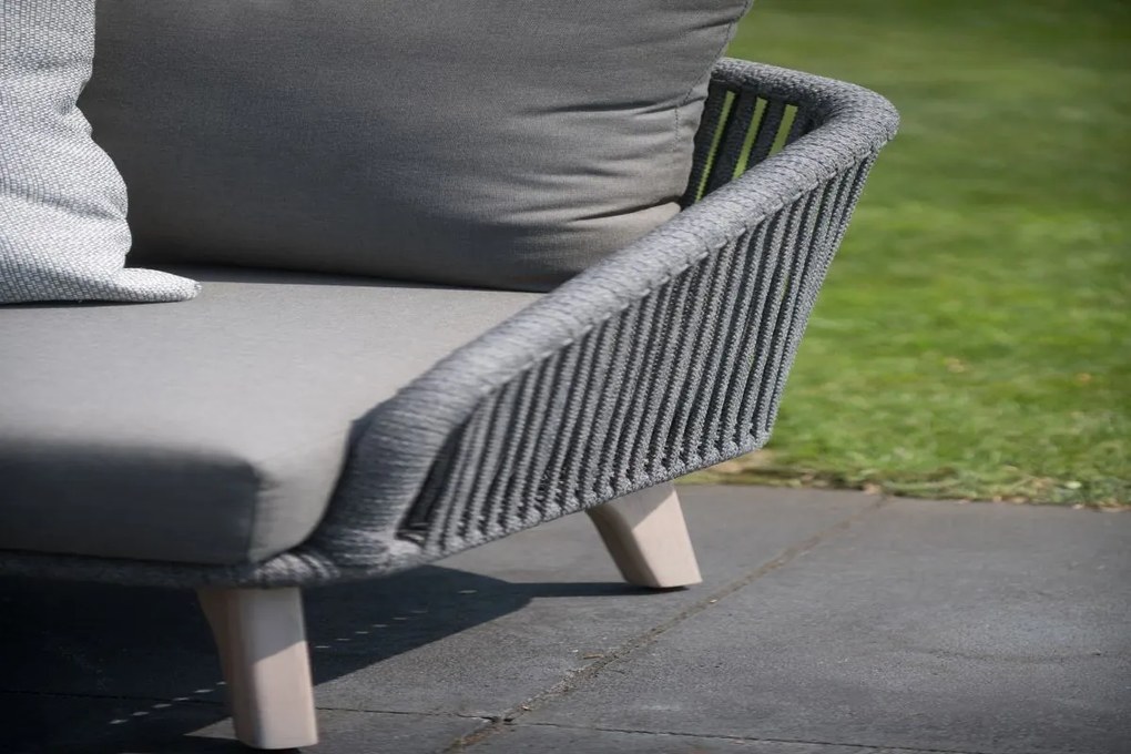 4 Seasons Outdoor Santander hoekbank XL rechts met Gabor tafel Ø 90 cm SALE  Loungeset    zwart weerbestendig