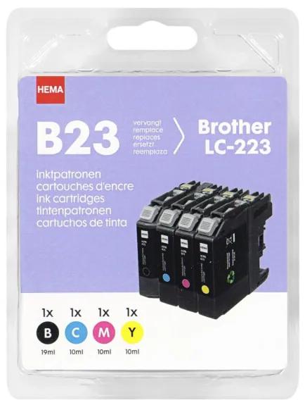 B23 4-pak Vervangt Brother LC-223