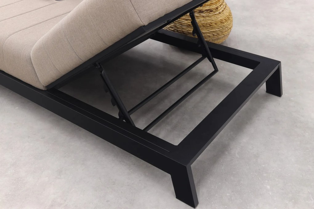 Mexico sunbrella ligbed 200x85 cm. - Taupe