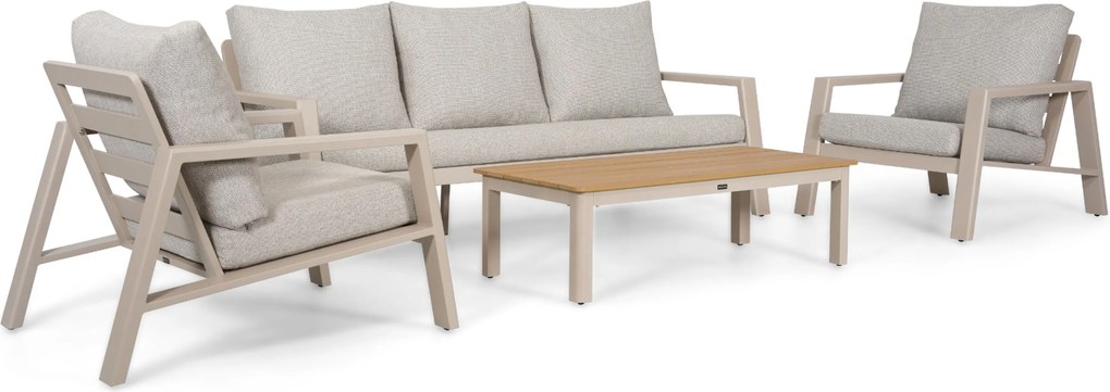 Stoel en Bank Loungeset 5 personen Aluminium Zand/Beige Lifestyle Garden Furniture Melone
