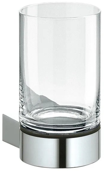 Keuco Plan Alu glashouder aluminium zilver geëloxeerd/verchroomd wandmodel compleet met kristallen glas 14950179000