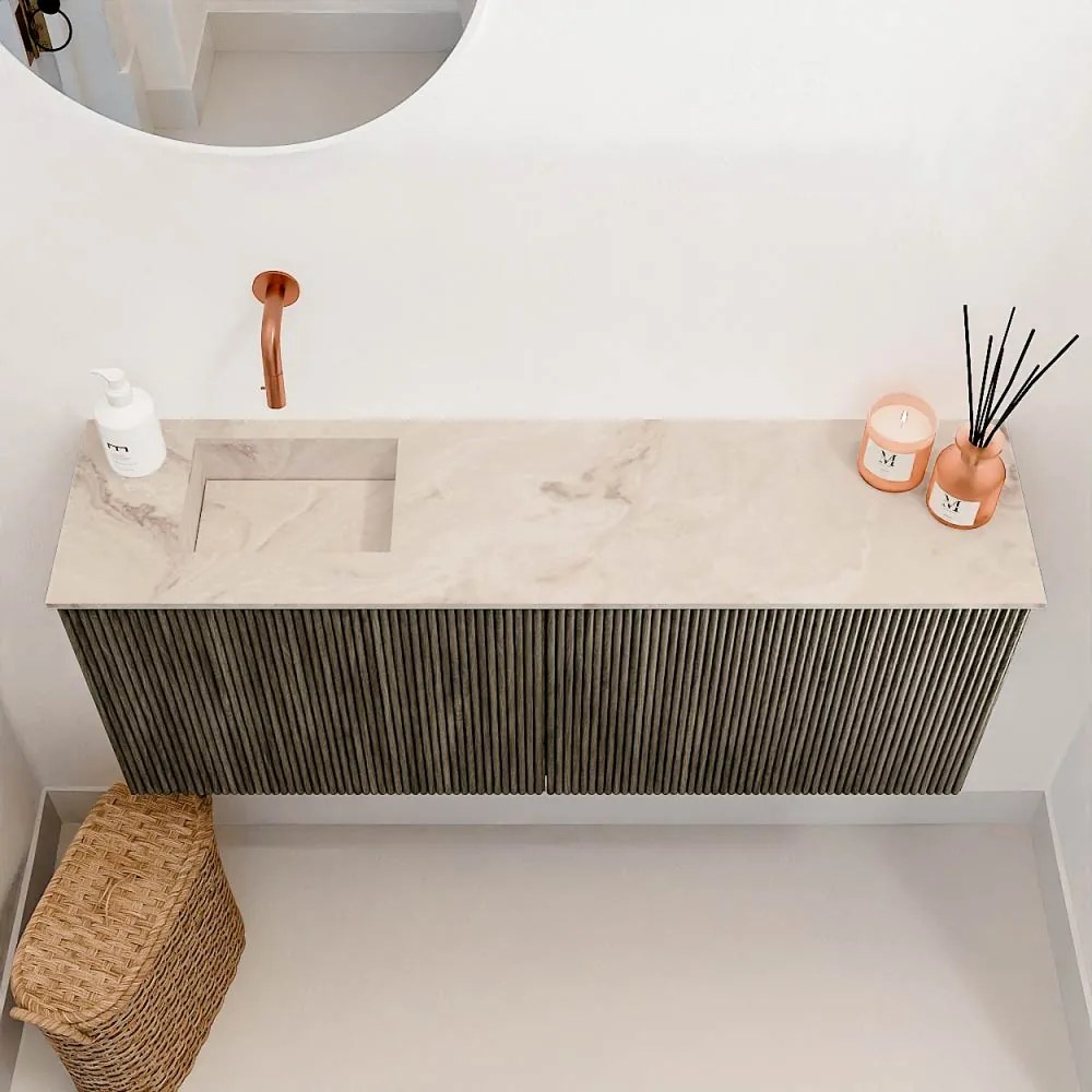 Mondiaz Joya DLux 100cm toiletmeubel shadow met wastafel faye links zonder kraangat frappe