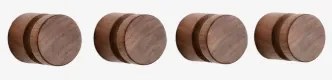 Pack Van 4 Houten Wandhaken Eldra Donker Acaciabruin - Sklum