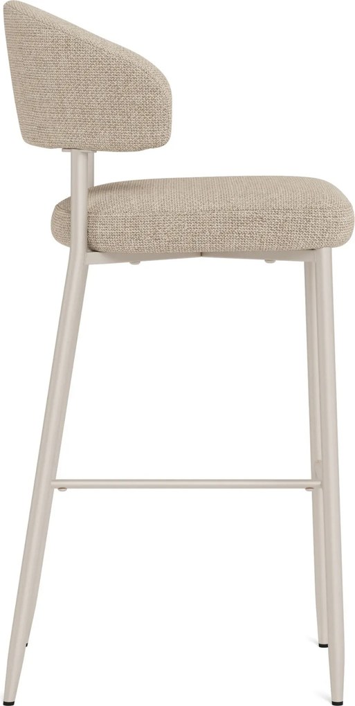 Mazzoni IRIS Beige (stof Basel 24)/onderstel kasjmier - GESTOFFEERDE BARKRUK VOOR KEUKEN/BAR