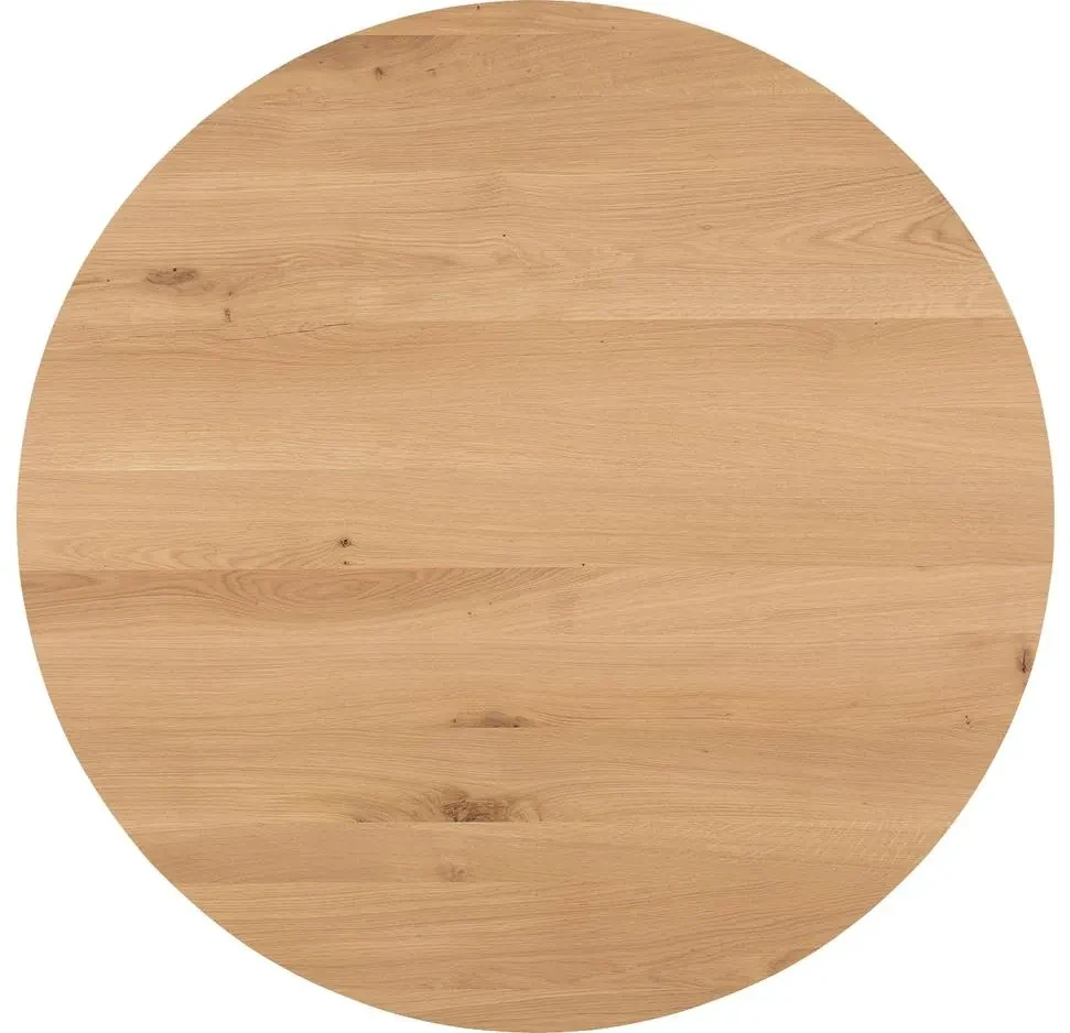 Goossens Eettafel Blade, Strak blad rond 140 x 140 cm 6 cm dik