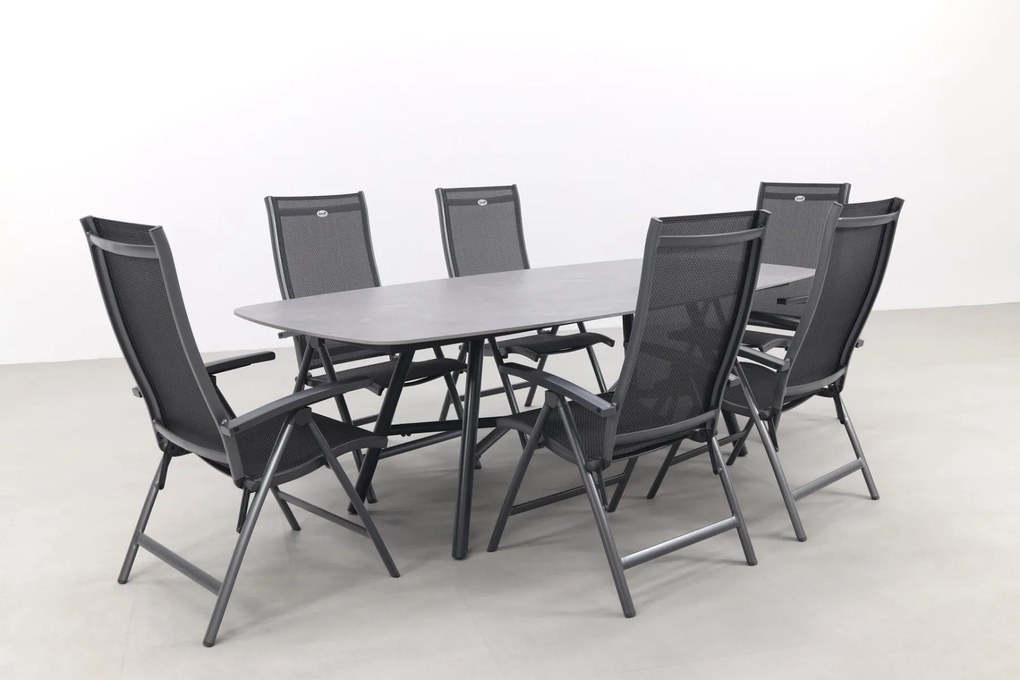 Hartman Salvatore/Benevento deens ovale verstelbare tuinset 240x110 cm.