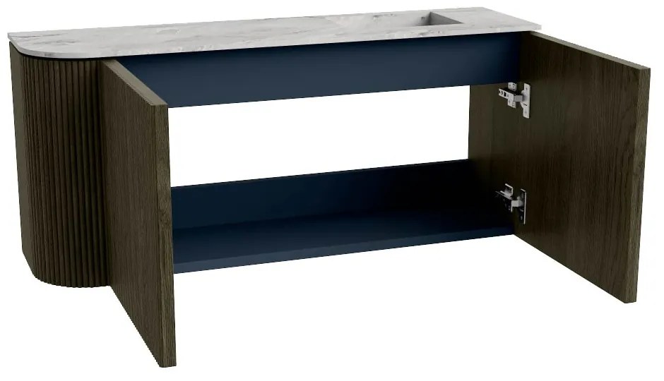 Mondiaz Joya DLux 90cm toiletmeubel ronding links shadow met wastafel faye rechts 1 kraangat glace