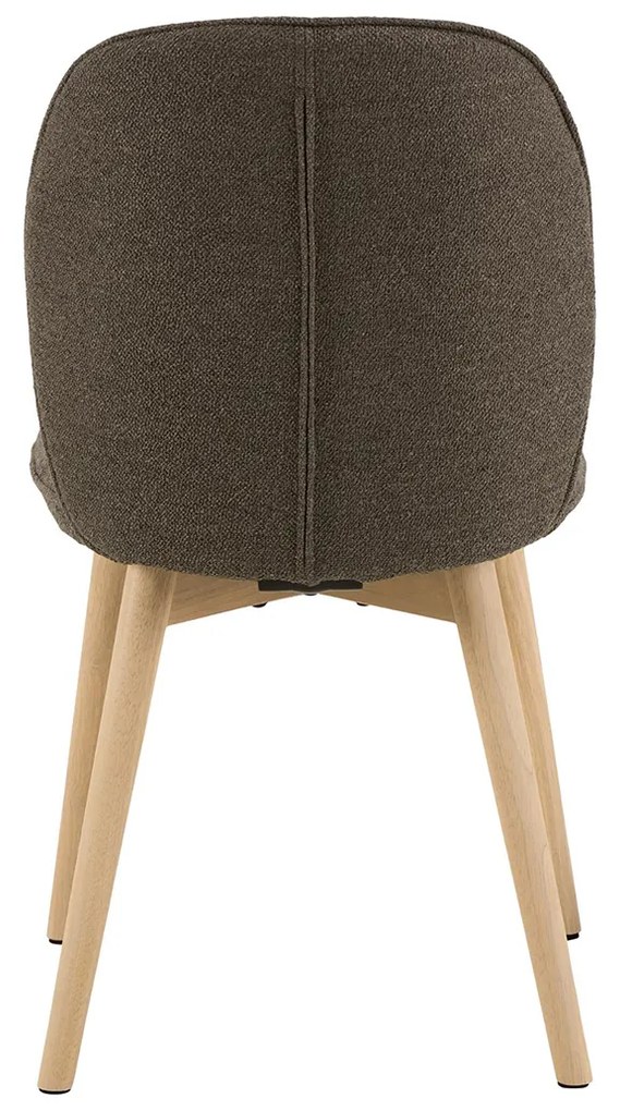 Eetkamerstoel Met Houten Poten Taupe Boucle