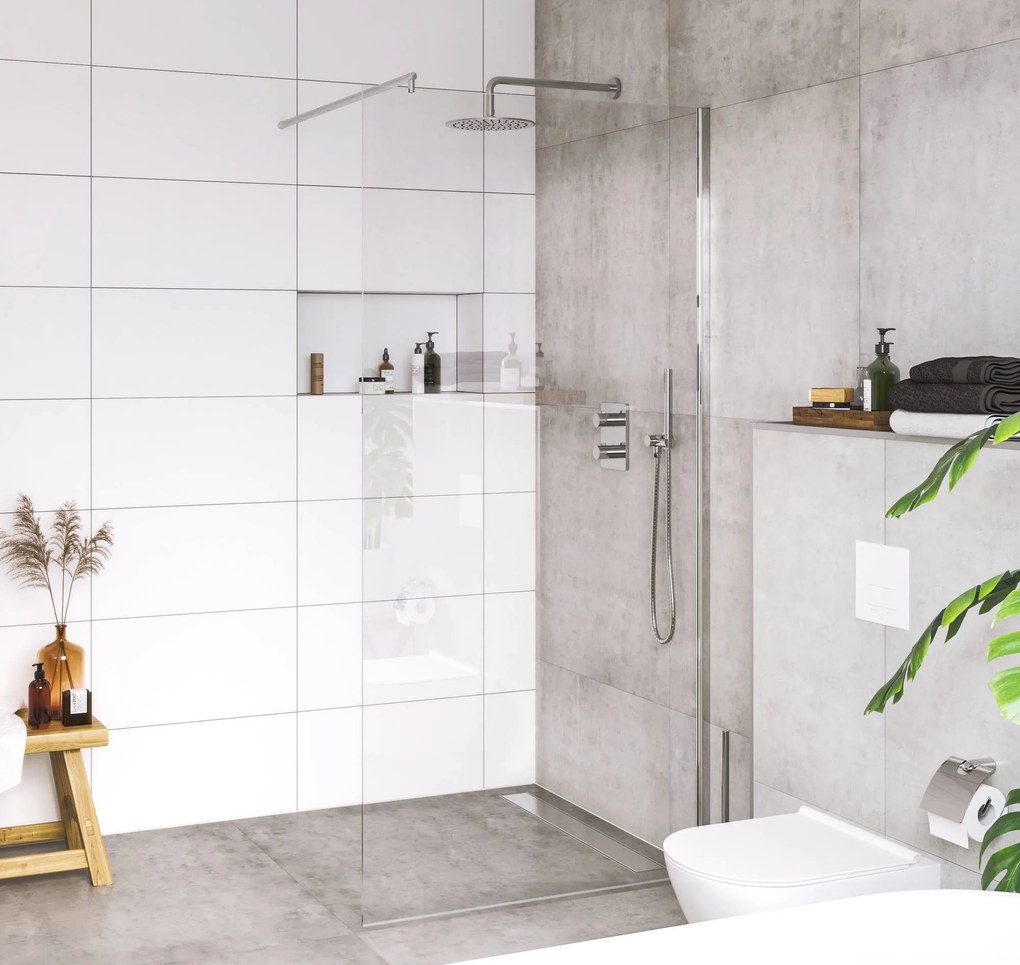 Douchewand Wiesbaden Eco 70 x 200 cm, helder glas, chroom profiel