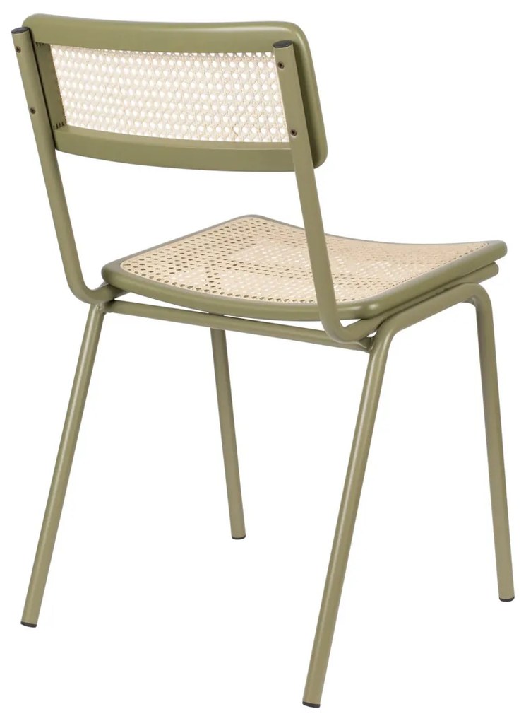 Zuiver Jort Rotan Eetkamerstoel Retro Groen