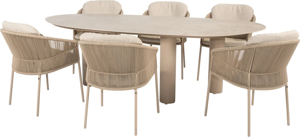 Estate Florence dining tuinset 240x105xH75 cm 7 delig keramiek latte Taste 4SO