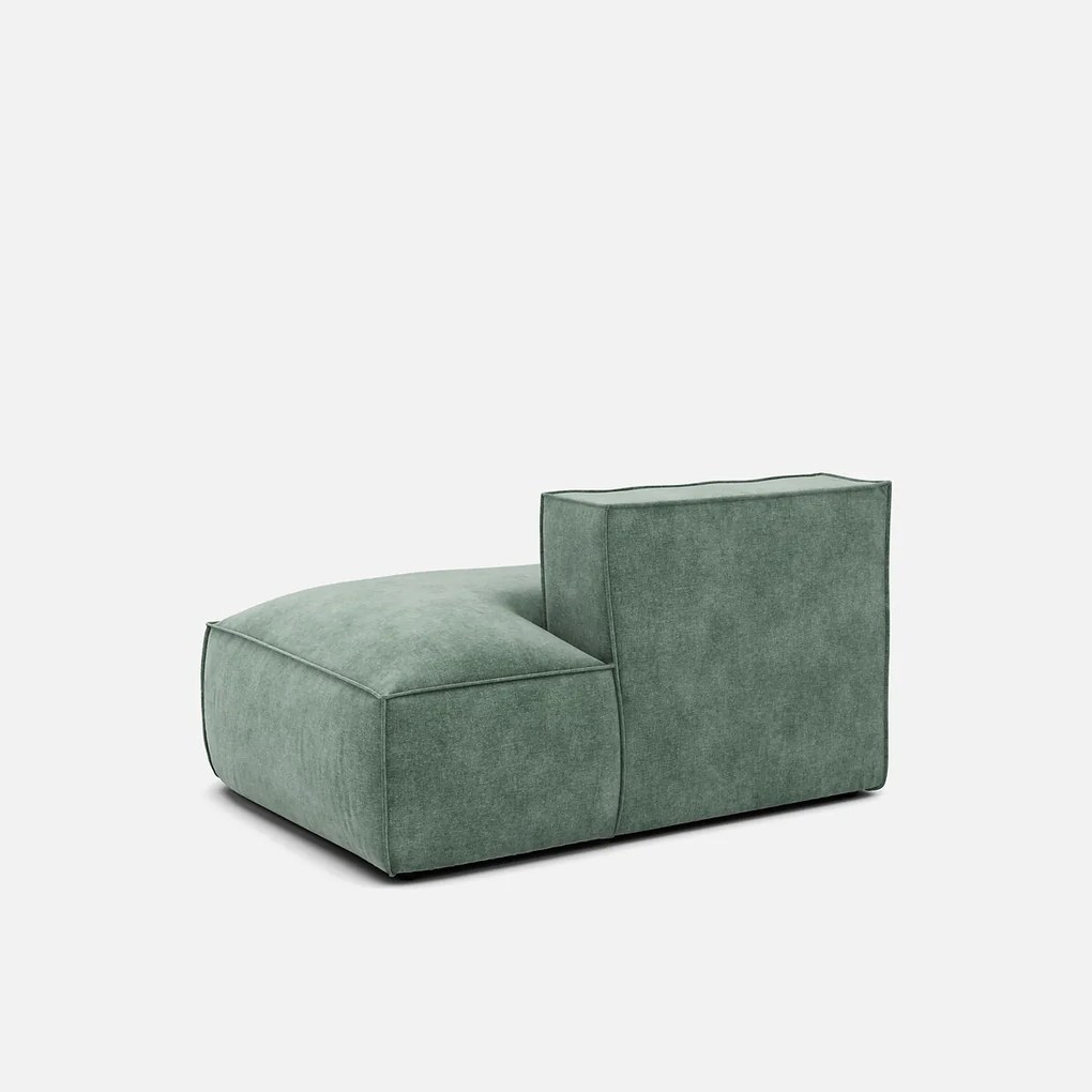 Loungebank element rechts voor modulaire bank, in fluweel met structuur, SEVEN