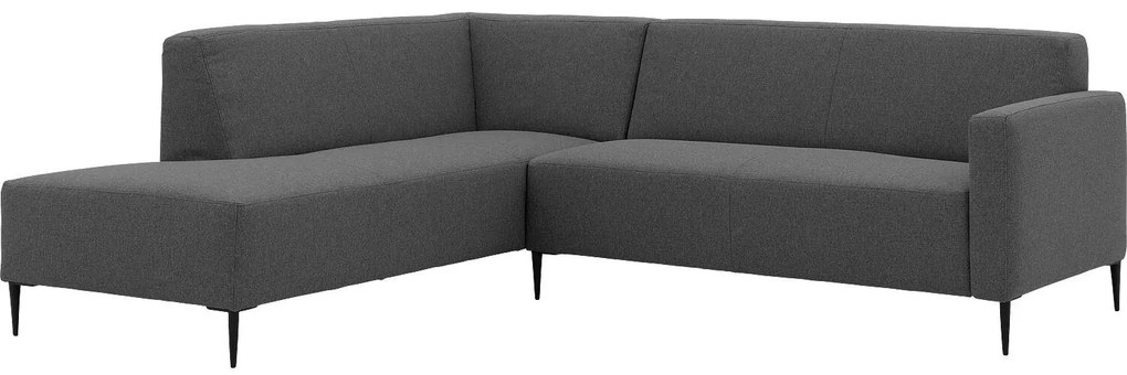 Goossens  Key West grijs, stof, 2,5-zits, modern design met ligelement links