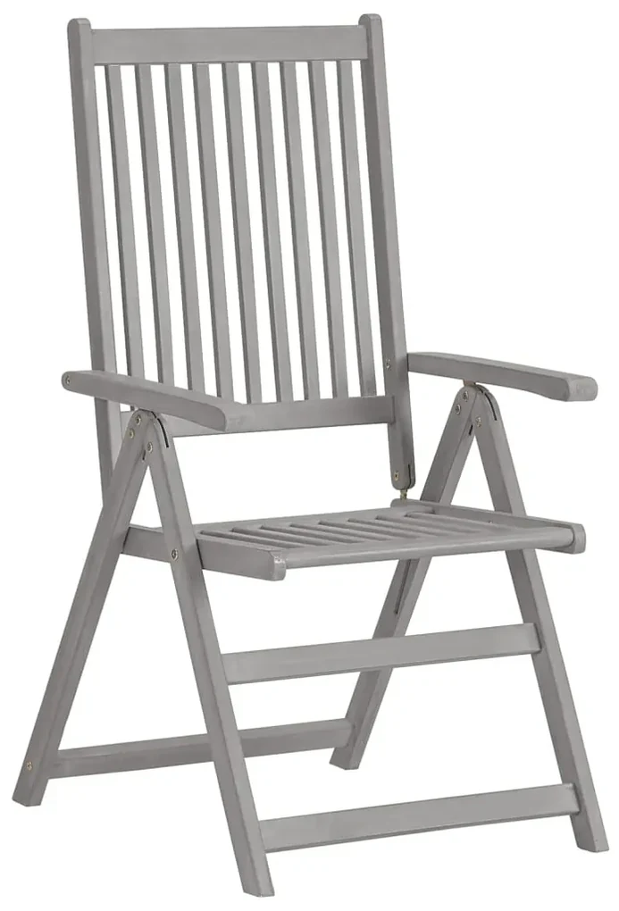 vidaXL Tuinstoelen verstelbaar 3 st massief acaciahout grijs