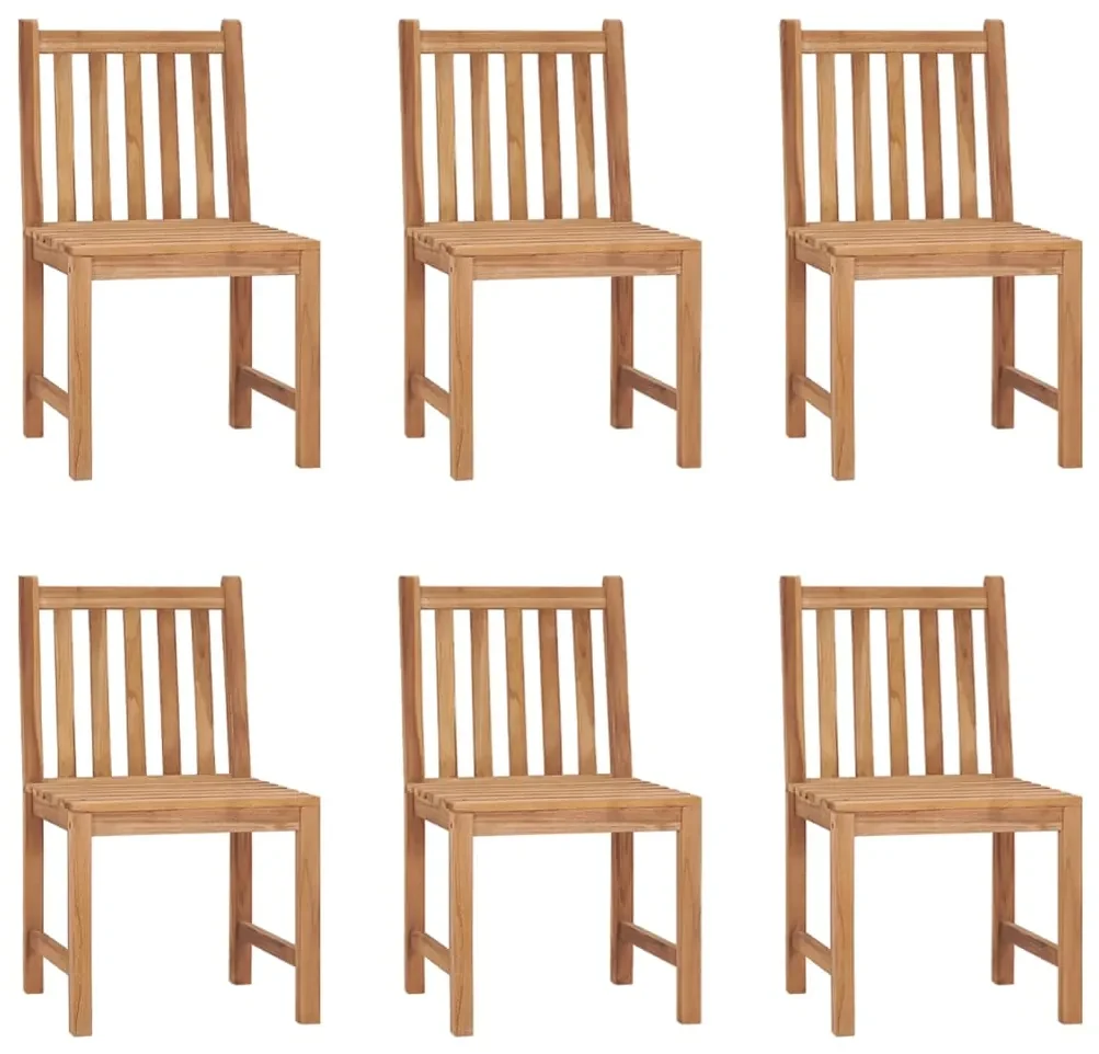 vidaXL Tuinstoelen 6 st met kussens massief teakhout