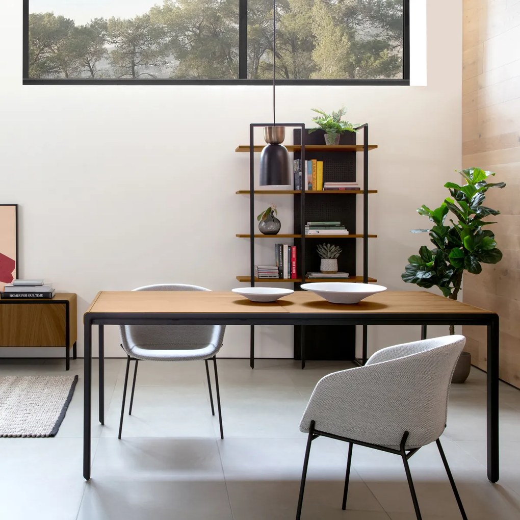 Kave Home Nadyria Design Eettafel Uitschuifbaar Walnoot 160-200 Cm