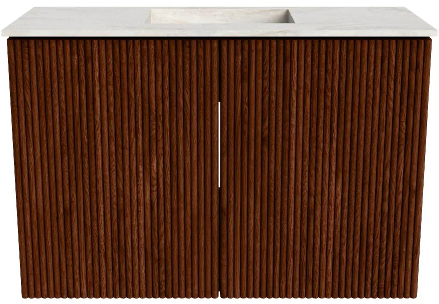 Mondiaz Joya DLux 60cm toiletmeubel ruby met wastafel faye midden zonder kraangat ostra
