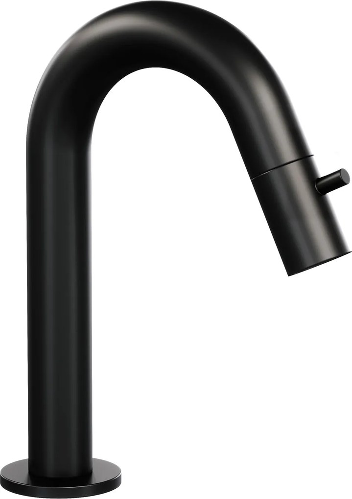 Brauer Black Edition opbouw fonteinkraan met gebogen uitloop mat zwart