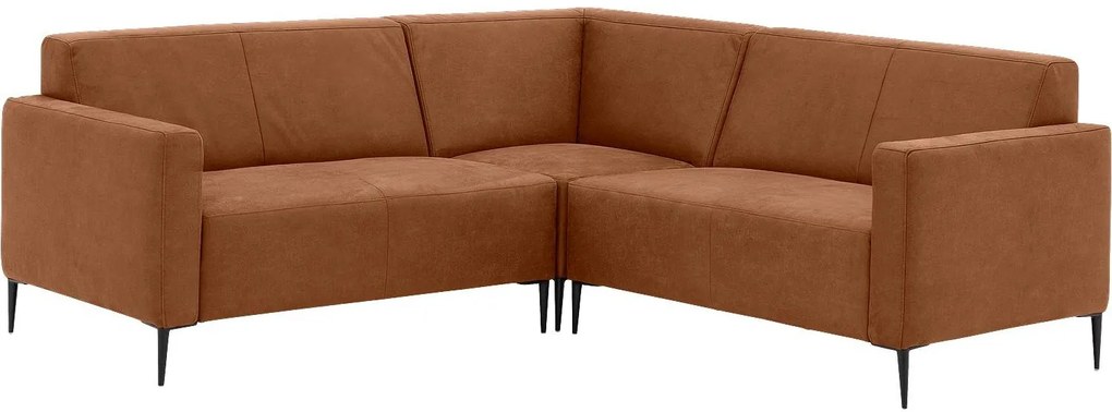 Goossens  Key West cognac, micro leer, 2-zits, modern design