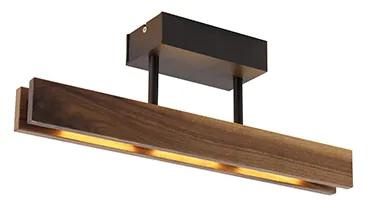 Landelijke plafondlamp noten hout 44 cm incl. LED - Holz Modern Binnenverlichting Lamp