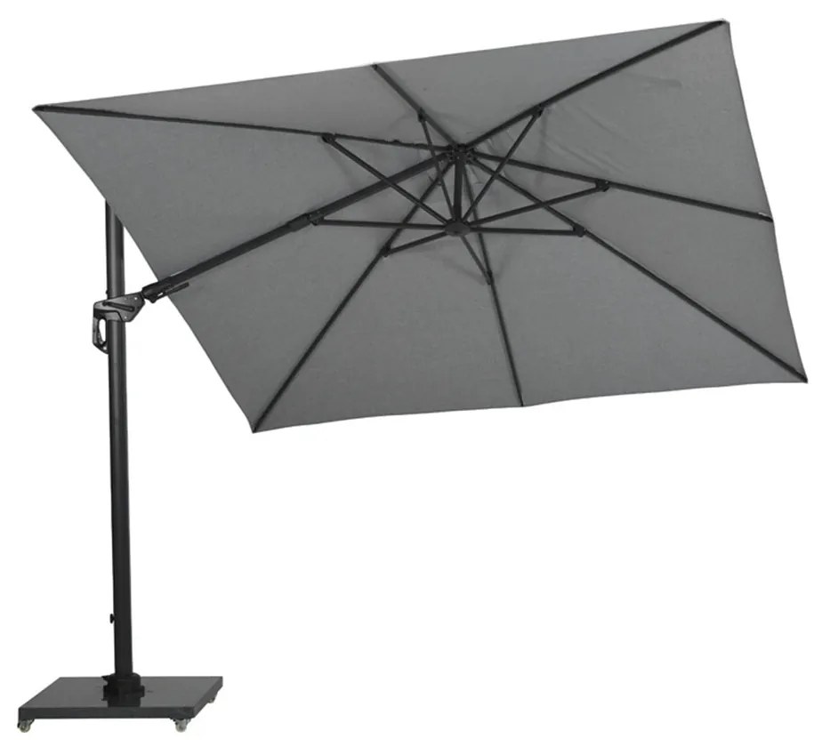 Garden Impressions Zweefparasol Hawaii Deluxe 300x300 - donker grijs - licht grijs