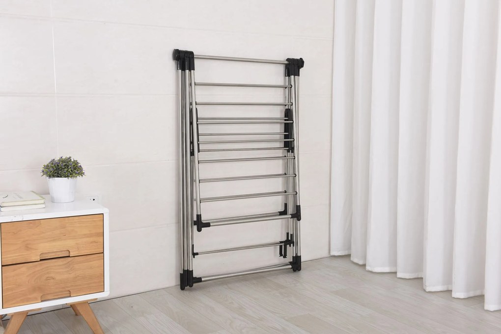 Practo Home laurence inox - Droogrek T-model + kledingrek - 69x158x200cm