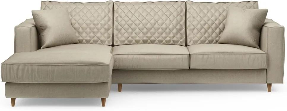 Rivièra Maison - Kendall Sofa With Chaise Longue Left, velvet, pearl - Kleur: beige