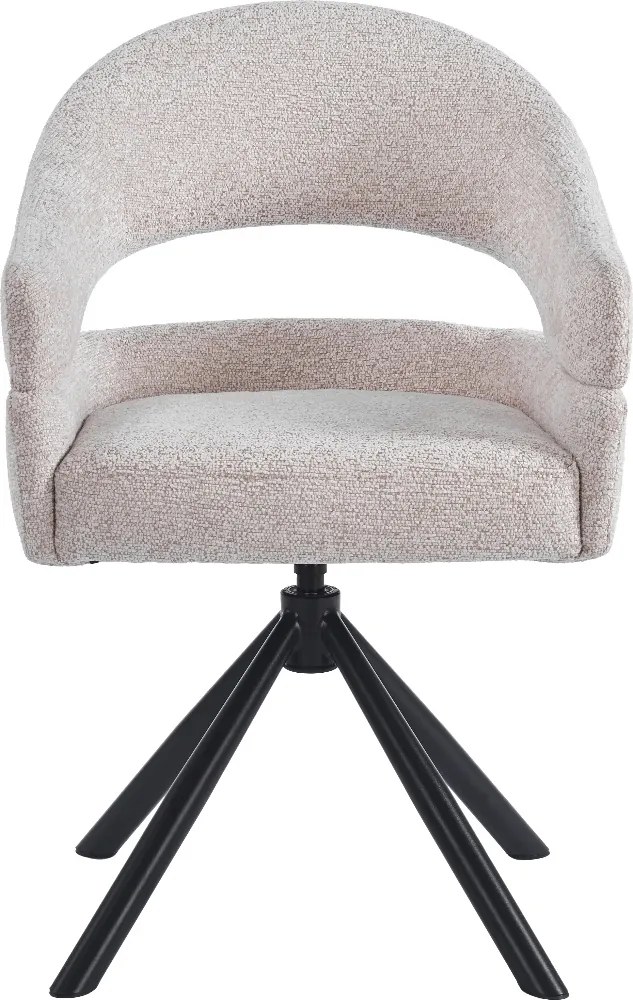 Eetkamerstoel Met Open Rug Beige Zwart