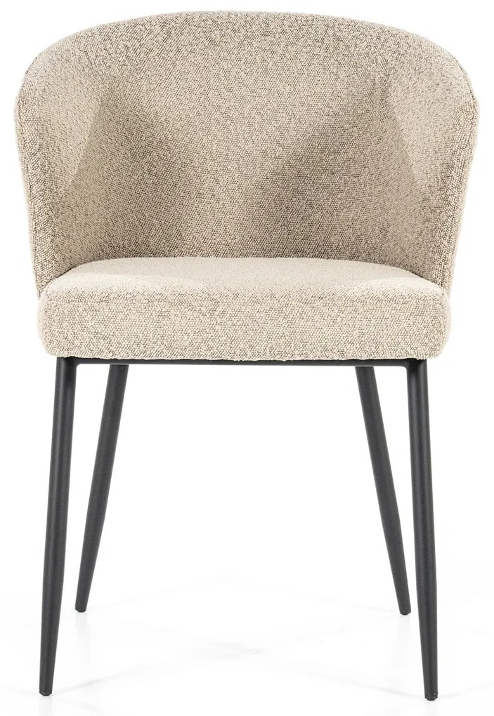 Eleonora Santos Taupe Eetstoel Boucle Met Ronde Rug