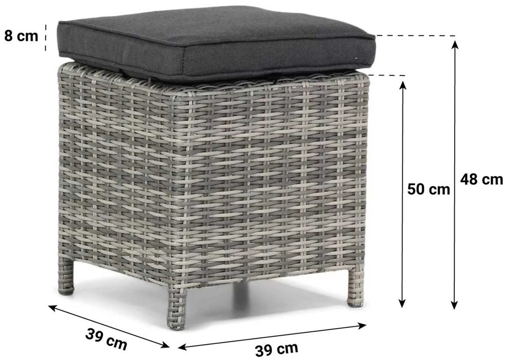 Dining Loungeset 6 personen Wicker Grijs Garden Collections Giardino/Napoli