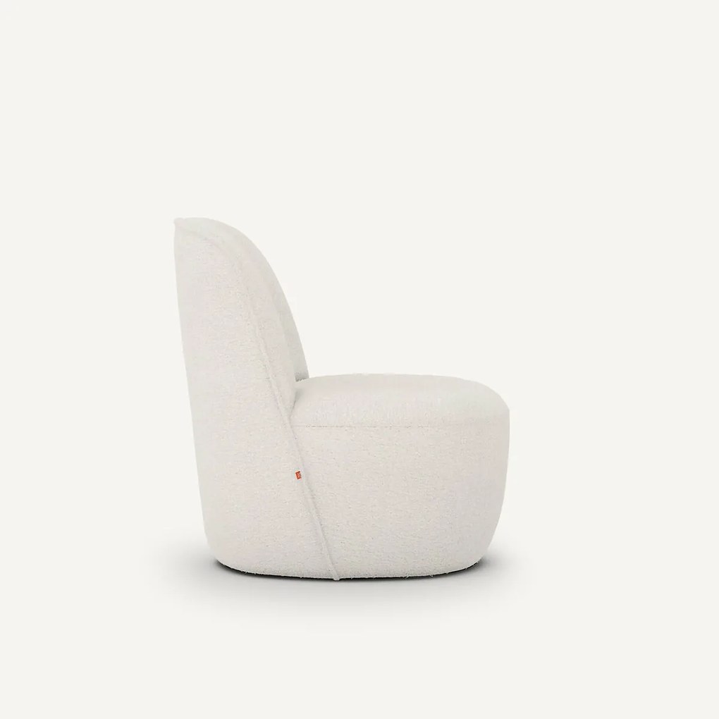 Draaifauteuil in polyester bouclé, Rosebury