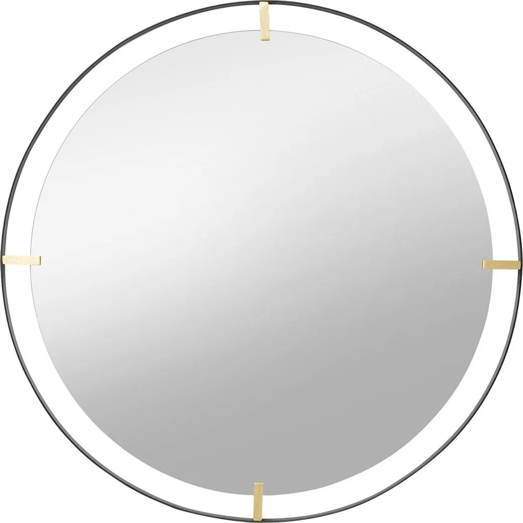 Ronde Spiegel Zwart Goud 90 Cm - 90x90cm