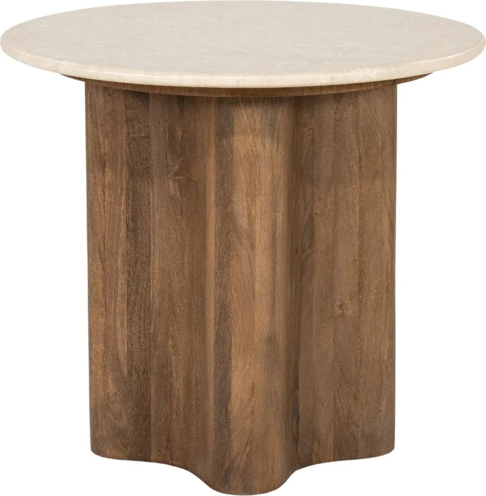 Ronde Botticino Bijzettafel - 50 X 50cm.