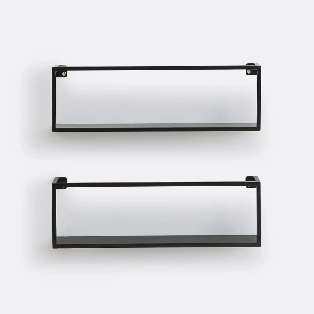Set van 2 metalen wandplanken L50 cm, Hiba