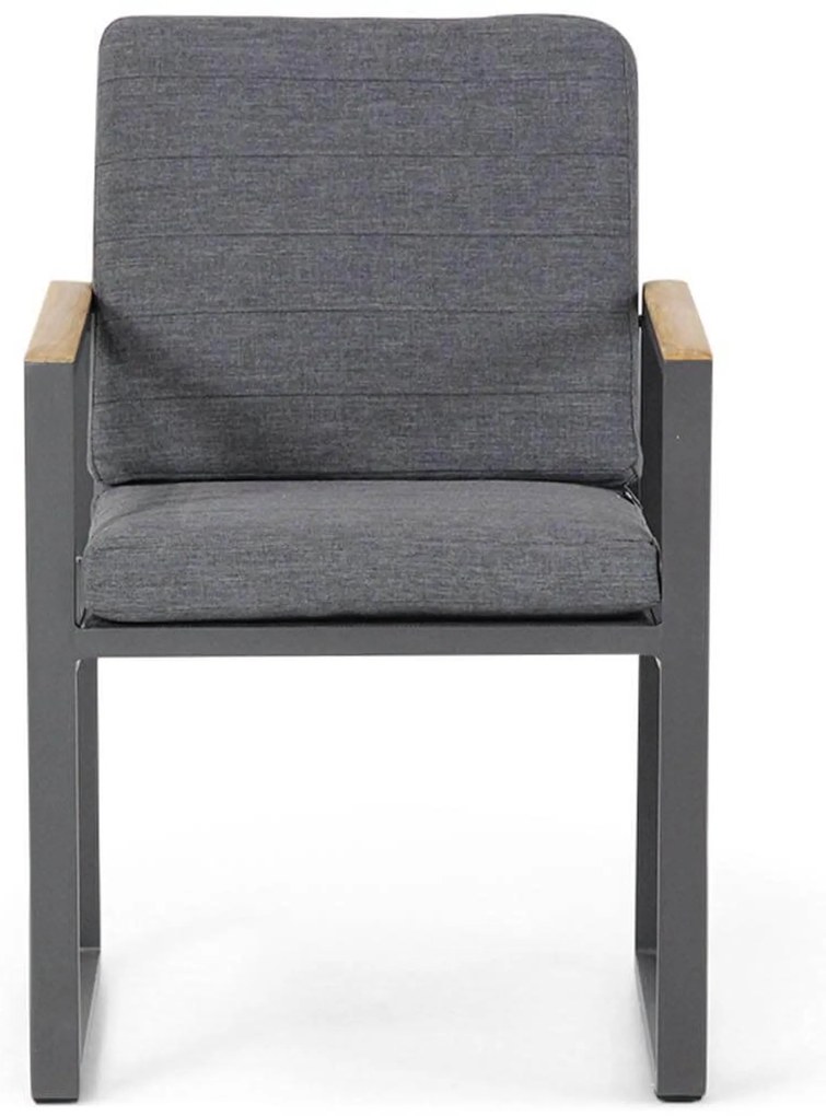 Tuinset 4 personen 180 cm Aluminium/teak Grijs Santika Furniture Soray