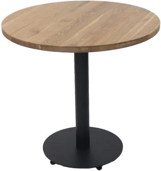 Livin24 | Eettafel Sven Rond lengte 80 cm x breedte 80 cm naturel eettafels eikenhout tafels meubels | NADUVI outlet
